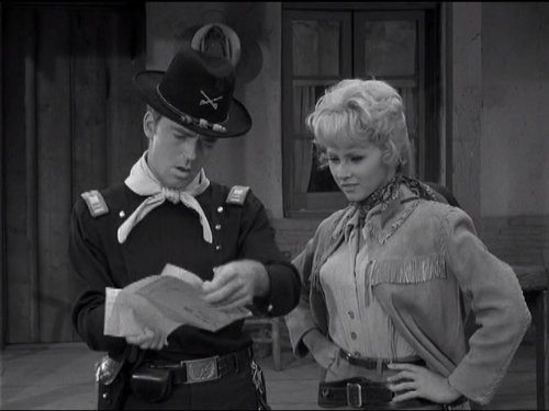 Captain Parmenter (Ken Berry) and Wrangler Jane (Melody Patterson) in "The Phantom Major"