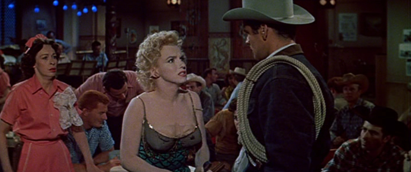At the rodeo in "Bus Stop" - Eileen Heckert, Marilyn Monroe, Don Murray