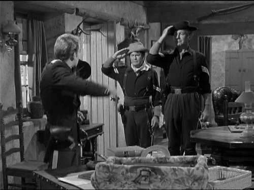 F-Troop Season 1 - Scourge of the West - Gypsy Zsa Zsa Gabor tells Corporal Agarn (Larry Storch) that he's the tribe's long-lost prince in "Play, Gypsy, Play" Wrangler Jane (Melody Patterson) buying a dress in "The Courtship of Wrangler JanThe Courtship of Wrangler Jane" Chief Wild Eagle (Frank DeKova) faces off against Agarn (Larry Storch) in "Go for Broke" Henry Gibson is a new soldier at F-Troop, Wrongo Starr, in "Wrongo Starr and the Lady in Black" Captain Parmenter (Ken Berry) in "Here Comes the Tribe" F-Troop Season 1