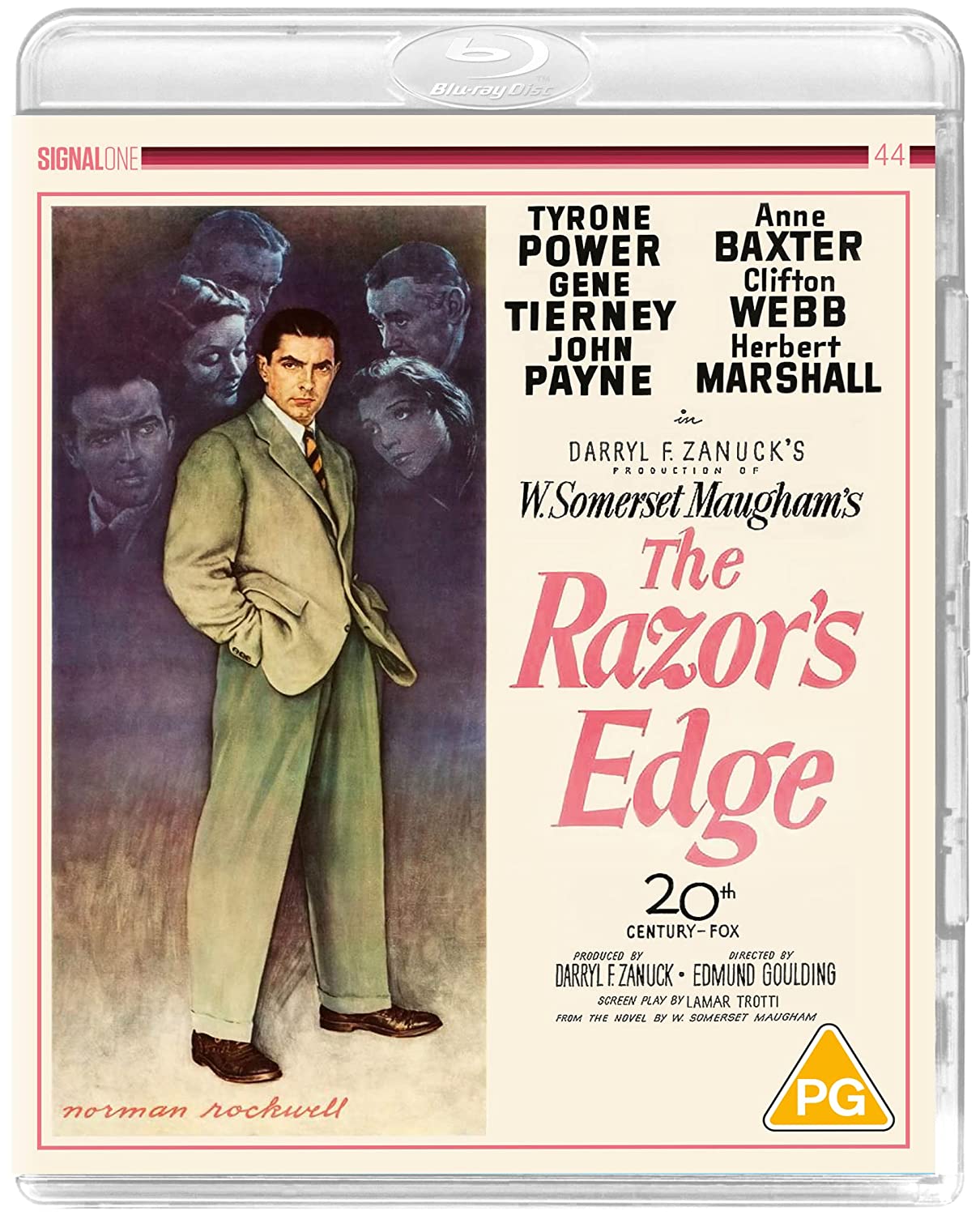 The Razor's Edge (1946), starring Herbert Marshall, Tyrone Power, Gene Tierney, John Payne, Clifton Webb, Anne Baxter
