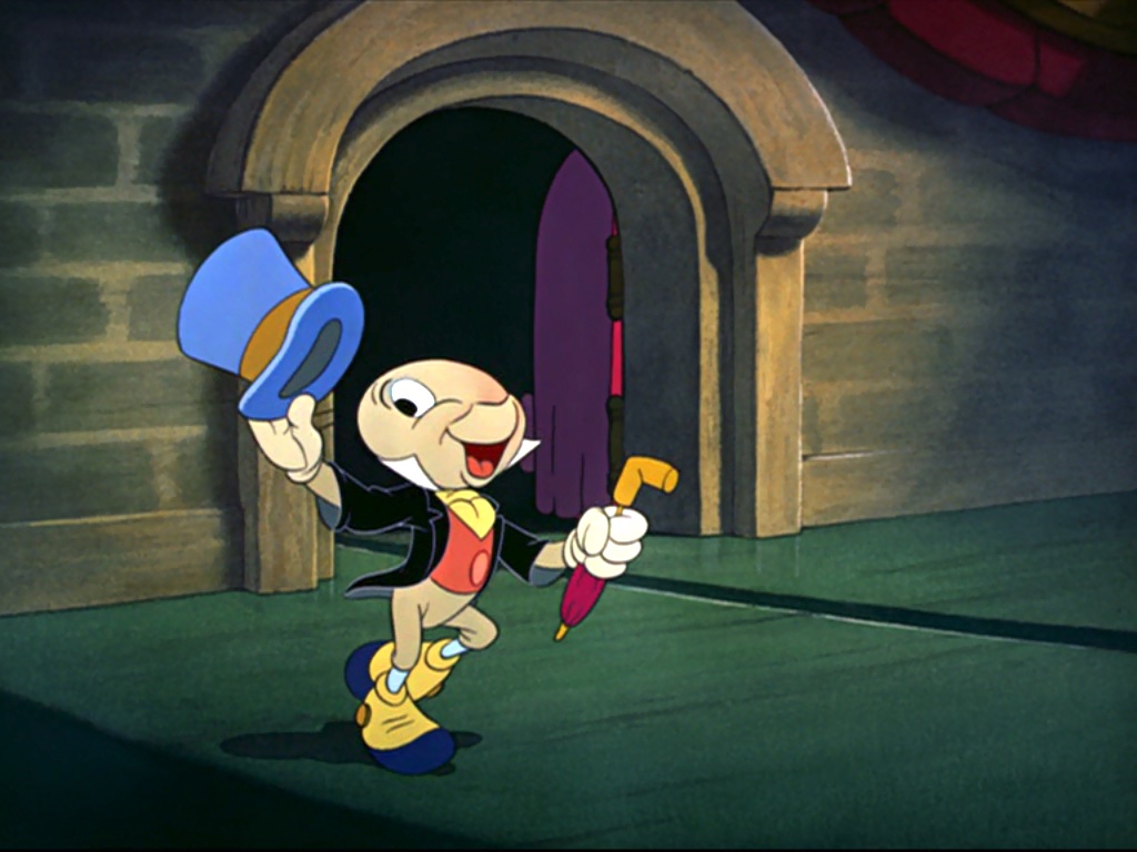 Jiminy Cricket in "Pinocchio"