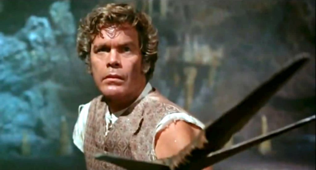 Doug McClure as the action hero in "At the Earth's Core"
