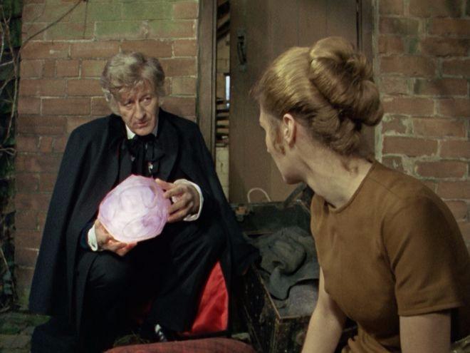 The Doctor and Liz Shaw detect mental activity from the meteorite in "Spearhead from Space"