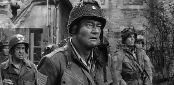 John Wayne and Tom Tryon (right) in The Longest Day