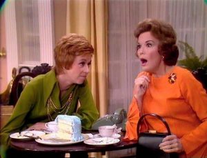 Carol Burnett and Nanette Fabray in "As the Stomach Turns"