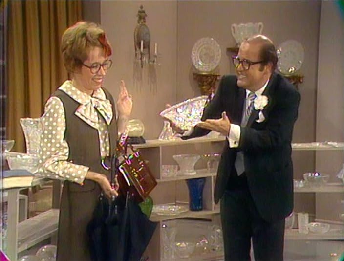 Carol Burnett as an accident-prone secretary hired by Dom DeLuise to help inventory his priceless antiques!