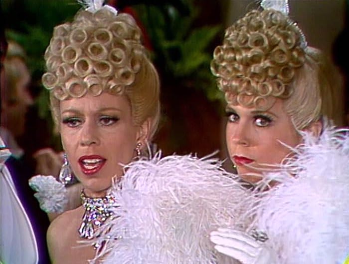Carol Burnett and Vicki Lawrence as "The Doily Sisters"