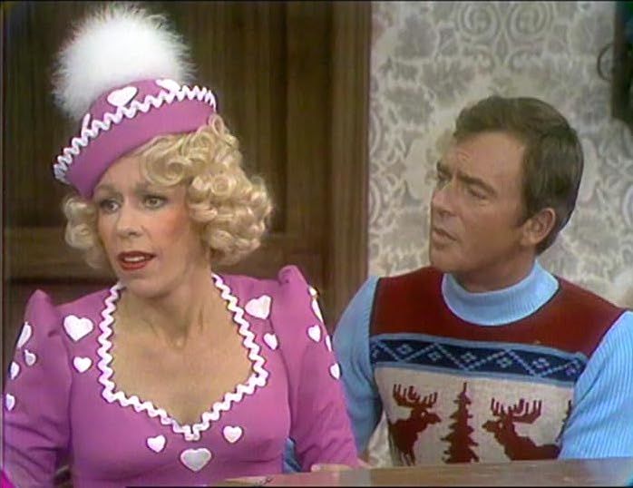 Carol Burnett and Ken Berry in a spoof of Sonia Henie movies in The Carol Burnett Show season 5