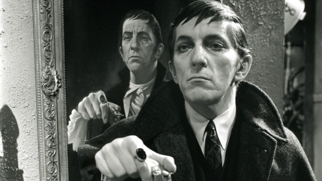 Barnabus Collins and his iconic painting behind him in "Dark Shadows"