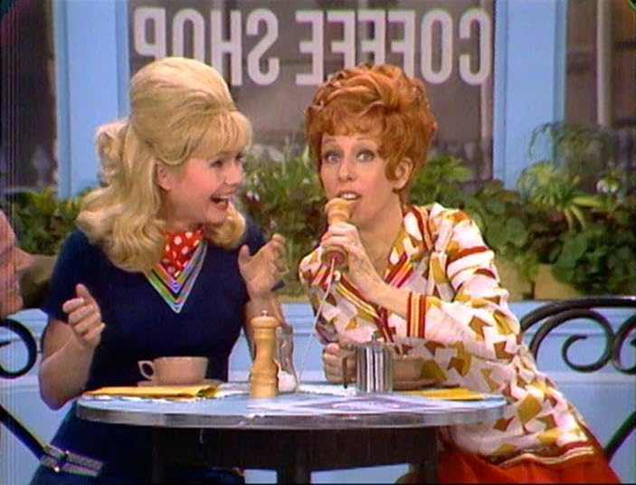 The Carol Burnett Show Season 4 Episode 12 - Debbie Reynolds and Carol at the coffee shop