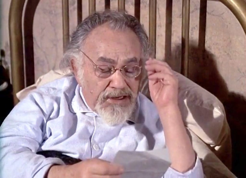 Edward G. Robinson in The Messiah on Mott Street, as the elderly Jewish grandfather who's not willing to die yet -- for the sake of his grandson