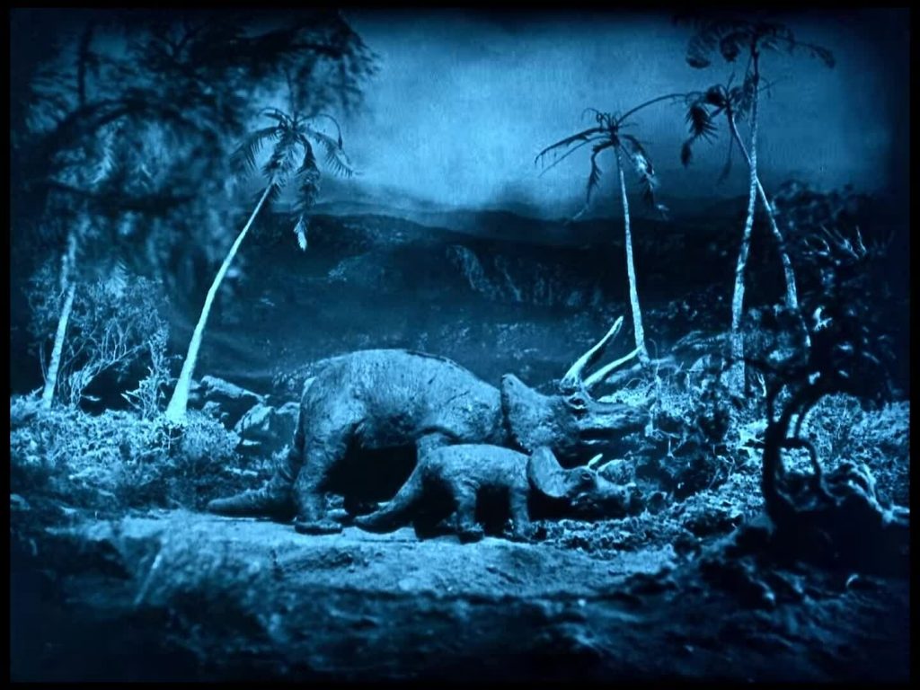 Mother triceratops and her baby in The Lost World 1925