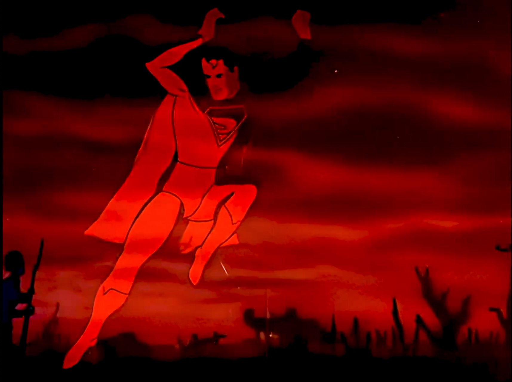 Superman committing sabotage in Japan during World War II in "Eleventh Hour"
