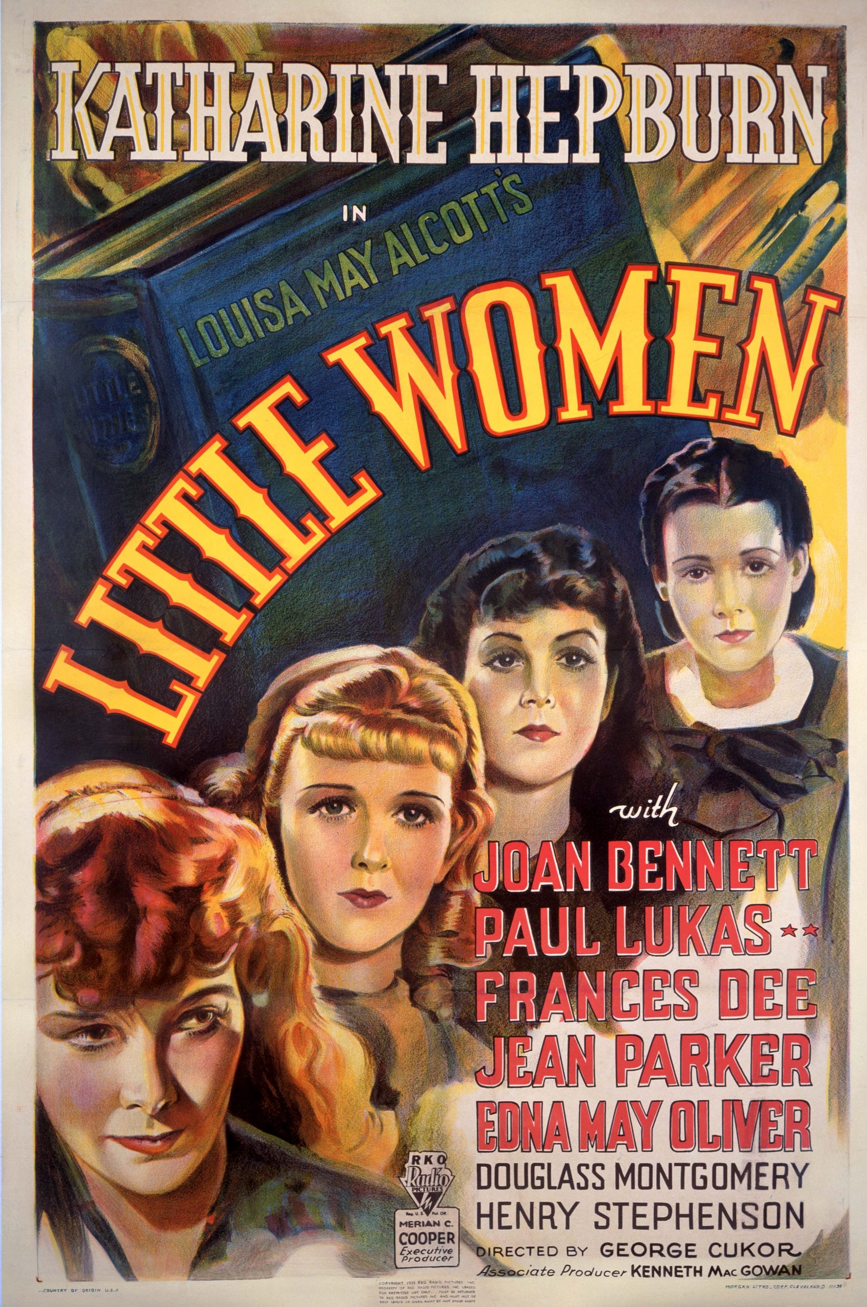 Original theatrical release poster for RKO's 1933 film version of Louisa May Alcott's classic novel LITTLE WOMEN 