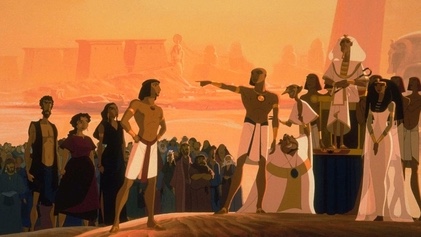 Cast of characters in "Prince of Egypt" - Aaron, Miriam, Tzipporah, Moses, Rameses, Hotep, Huy, Pharaoh Seti and Queen Tuya
