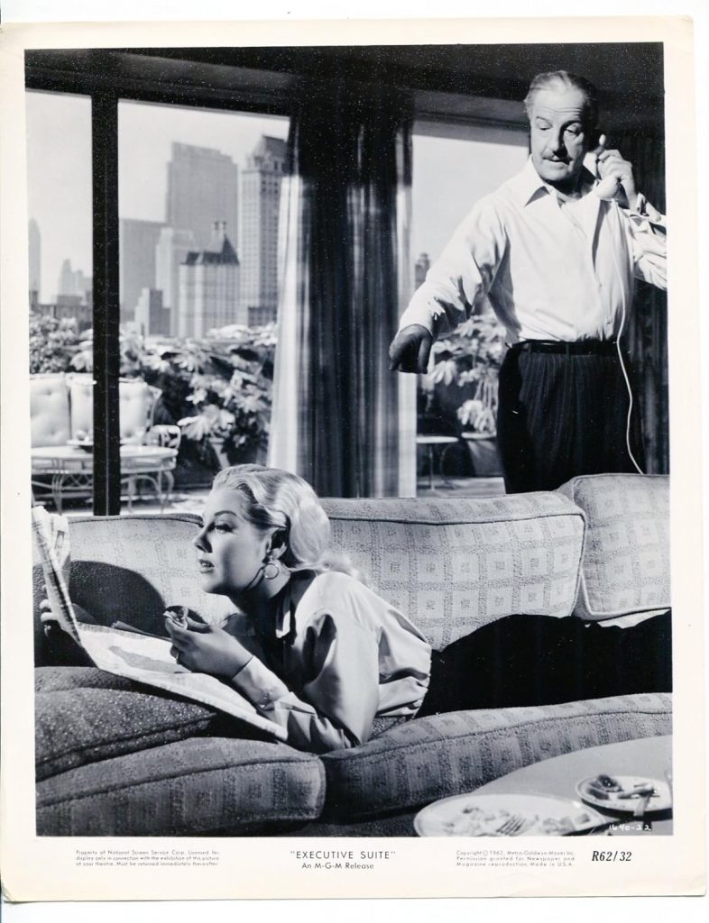 Louis Calhern and trophy wife Lucille Knoch in "Executive Suite"