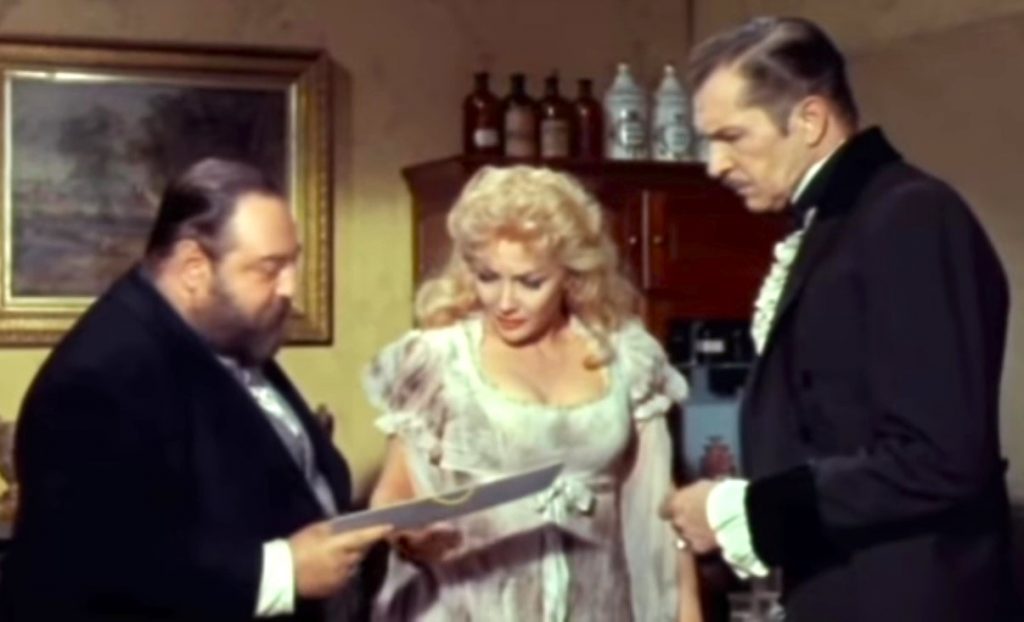 Sebastian Cabot, Beverly Garland, and Vincent Price in "Twice Told Tales"