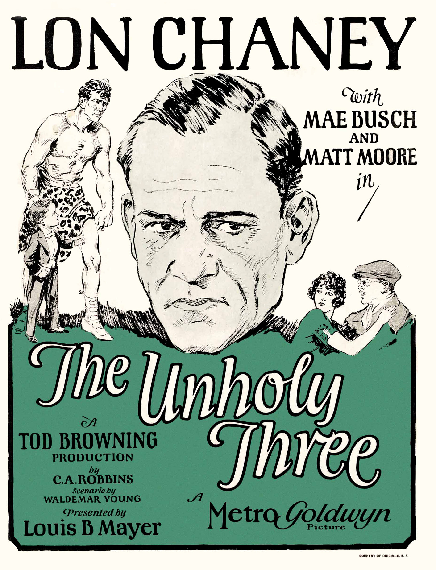 The Unholy Three 1925 starring Lon Chaney, Mae Busch, Victor McLaglen