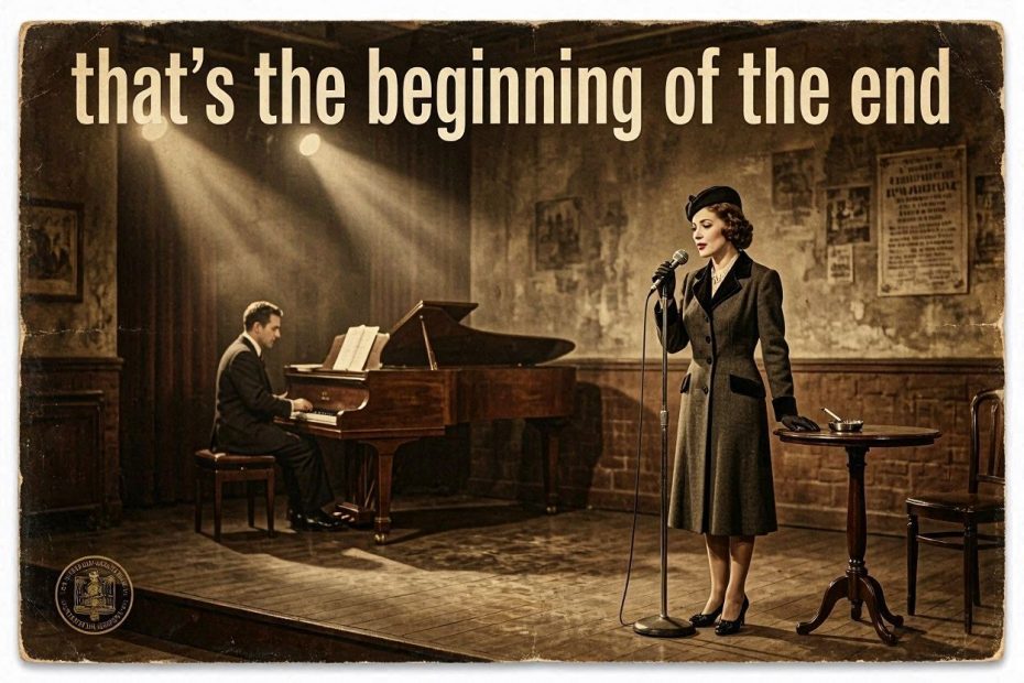 Song lyrics to "That's the beginning of the end", Words and Music by Alex Kramer and Joan Whitney, 1947